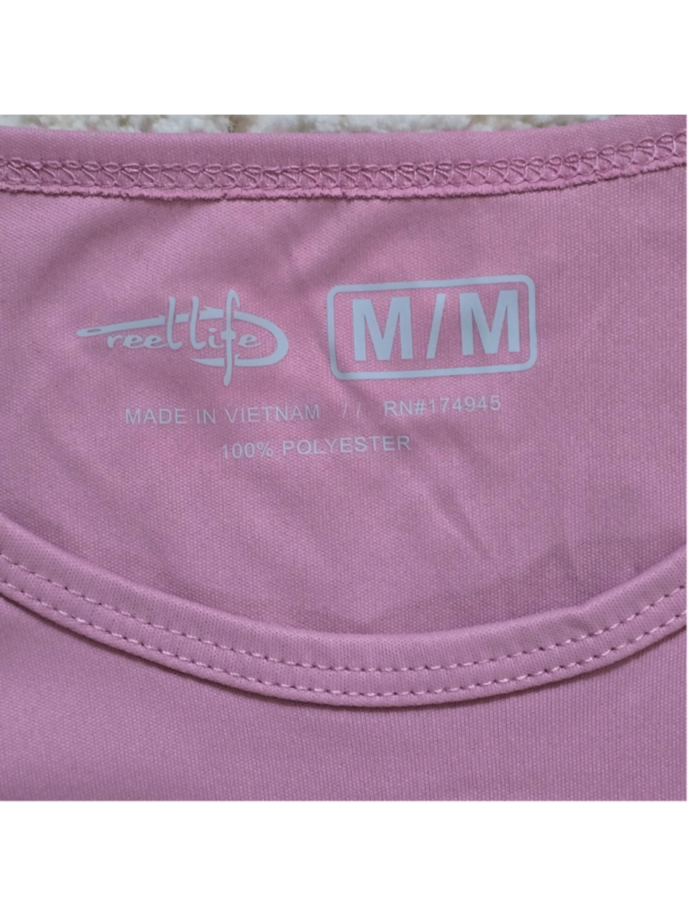 Women's Reel Life Long Sleeve UV Tee, Size M, Pink and Teal - Picture 6 of 8